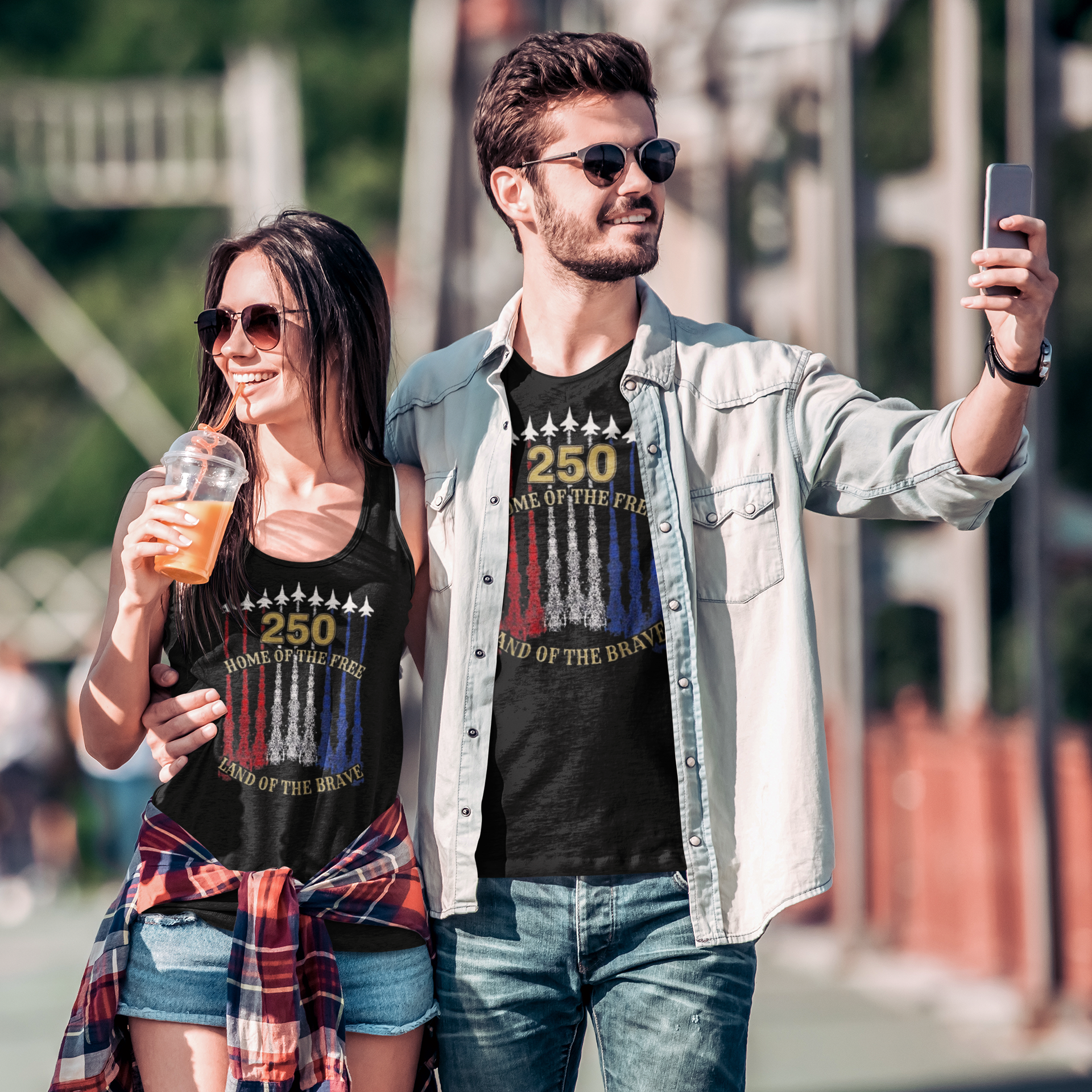 USA 250 T-Shirt | Home of the Brave Patriotic Tee