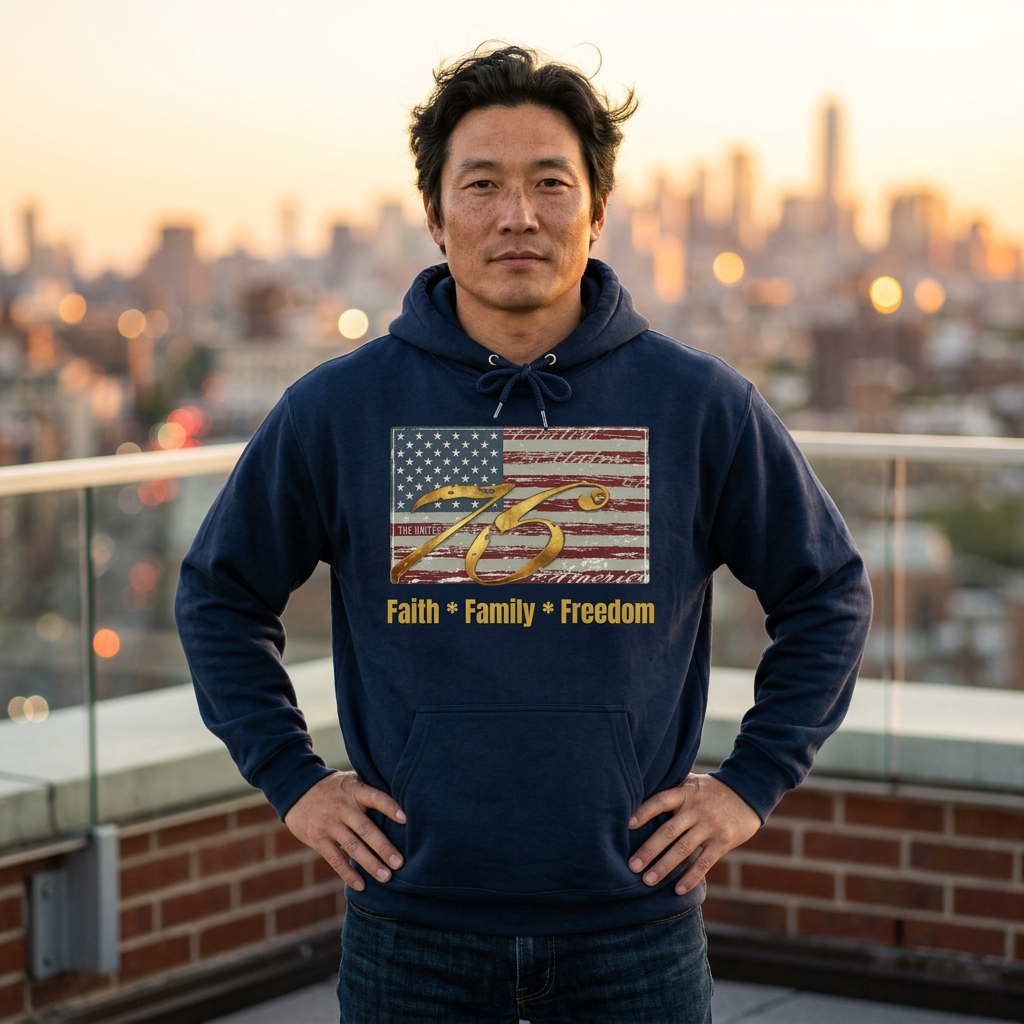 Official 250th Patriotic 'Faith • Family • Freedom' Hoodie