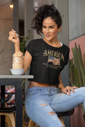 Gold Embroidered USA 250th Anniversary Sequin Flag Tee