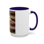 Colorful Mugs (11oz, 15oz) American eagle with American flag, fireworks all around the eagle, patriotic themed - 250 USA Celebration
