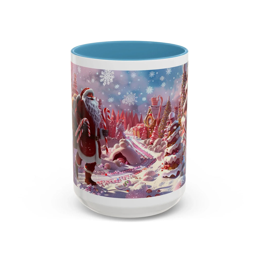 Coffee Mug, Festive Santa in Candy Wonderland, 11oz, 15oz, Tim Burton Style, Whimsical Holiday Cup, Christmas Gift, Hot Cocoa Mug - 250 USA Celebration