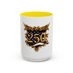 250th Anniversary American Flag Accent Coffee Mug — Patriotic 250th Year Anniversary Celebration Gift
