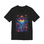 Glowing Third Eye Psychedelic Mushrooms T-Shirt | Neon Lava Lamp Blacklight - 250 USA Celebration