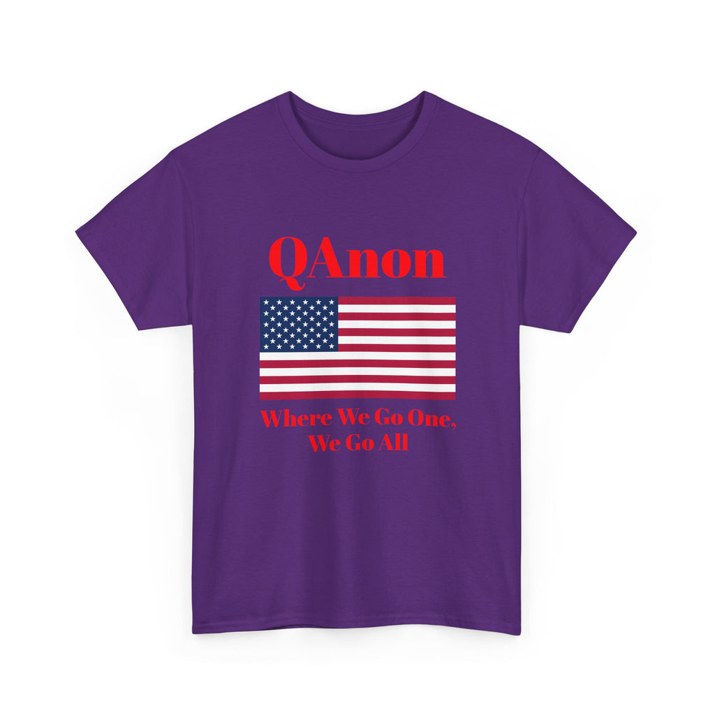T‑Shirt — QAnon American Flag "Where We Go One, We Go All"