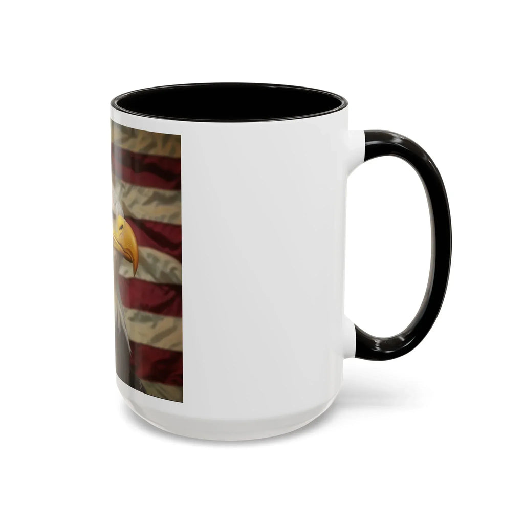 Colorful Mugs (11oz, 15oz) American eagle with American flag, fireworks all around the eagle, patriotic themed - 250 USA Celebration