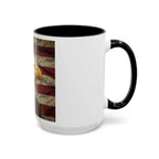 Colorful Mugs (11oz, 15oz) American eagle with American flag, fireworks all around the eagle, patriotic themed - 250 USA Celebration