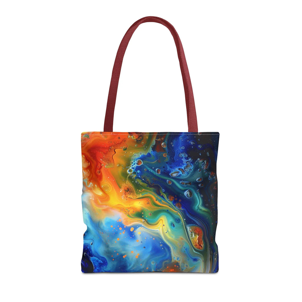 Abstract Fluid Art Tote Bag | Colorful Swirl Beach Bag - 250 USA Celebration