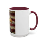 Colorful Mugs (11oz, 15oz) American eagle with American flag, fireworks all around the eagle, patriotic themed - 250 USA Celebration