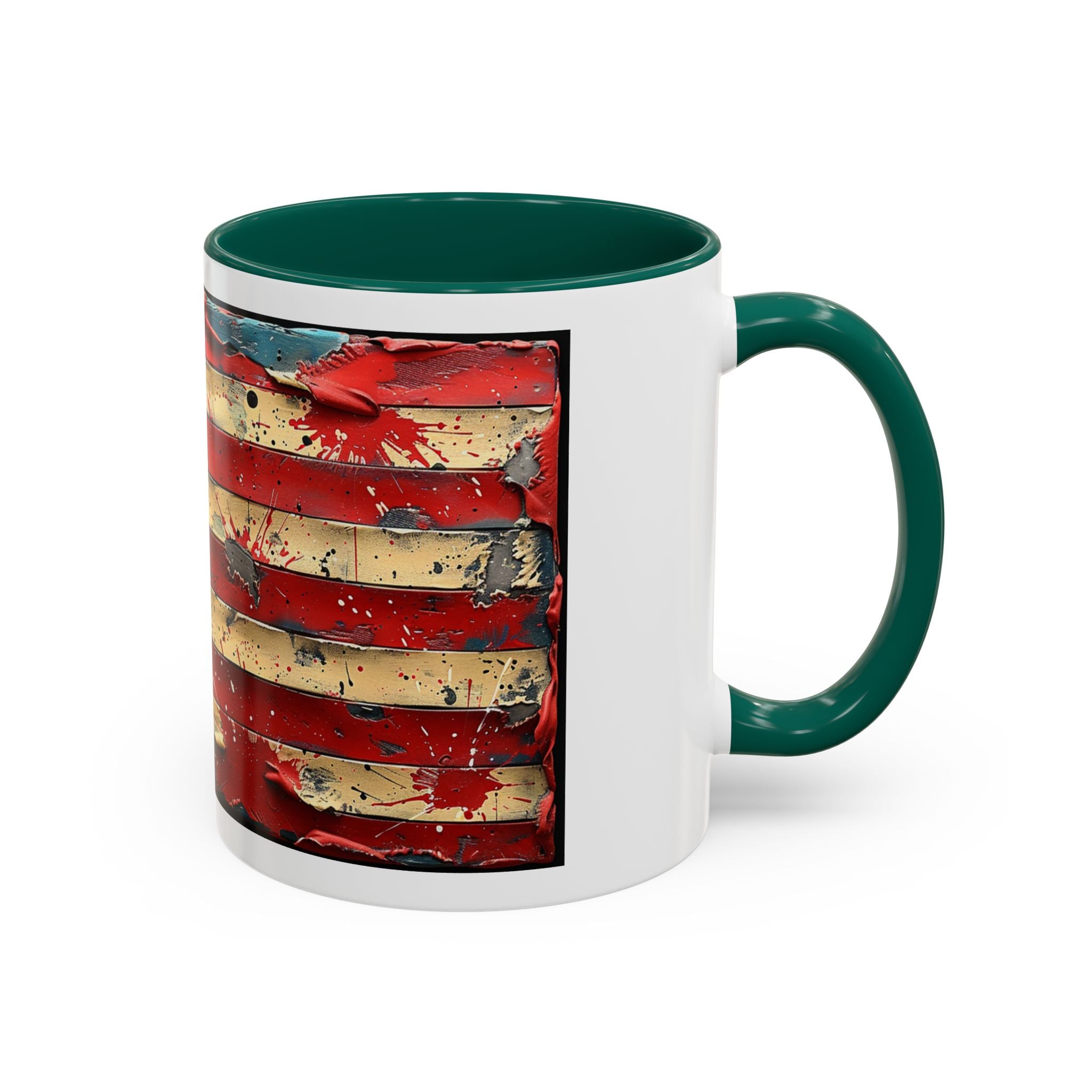 Colorful Mugs (11oz, 15oz), American Flag, Patriotic Flag coffee cup