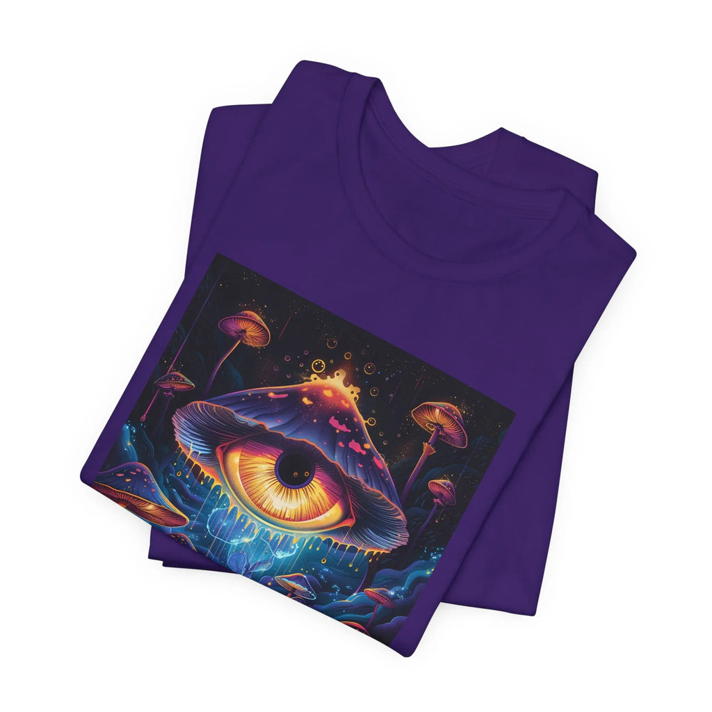 Glowing Third Eye Psychedelic Mushrooms T-Shirt | Neon Lava Lamp Blacklight - 250 USA Celebration