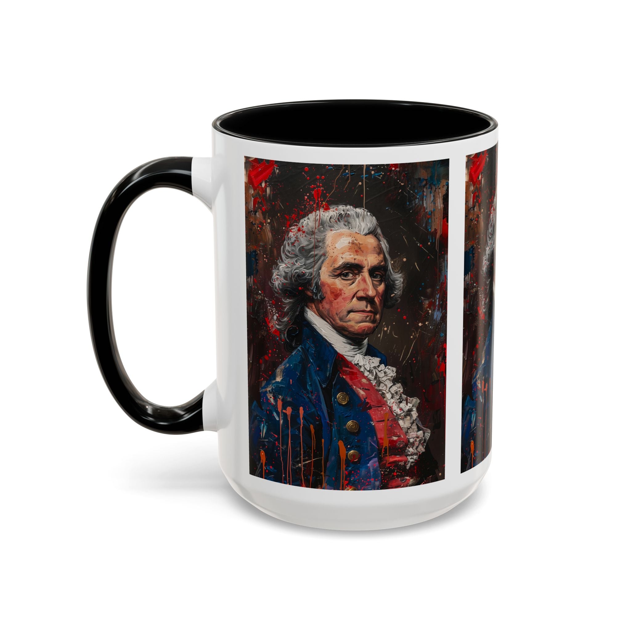 Historical Portrait Accent Mug — Patriotic Vintage-Style Coffee Cup