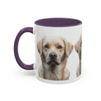 Soulful Labrador Portrait Accent Coffee Mug, Cute Dog Face Ceramic Mug - 250 USA Celebration