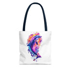 Colorful Watercolor Dolphin Tote Bag | Vibrant Splash Ocean Art - 250 USA Celebration