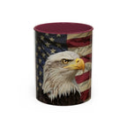 Colorful Mugs (11oz, 15oz) American eagle with American flag, fireworks all around the eagle, patriotic themed - 250 USA Celebration