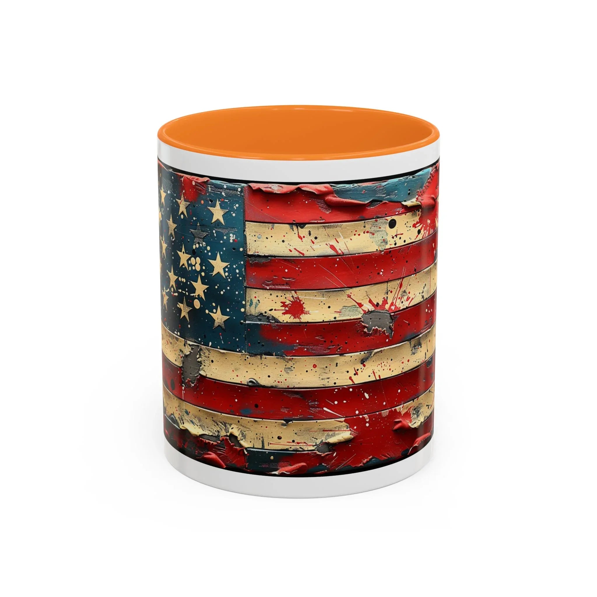 Colorful Mugs (11oz, 15oz), American Flag, Patriotic Flag coffee cup - 250 USA Celebration