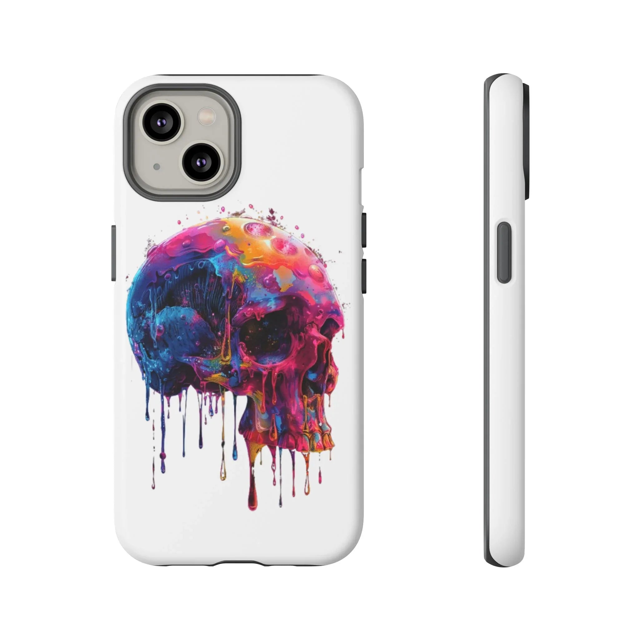 Colorful Drip Skull Phone Case | Hard Plastic Protective Case - 250 USA Celebration