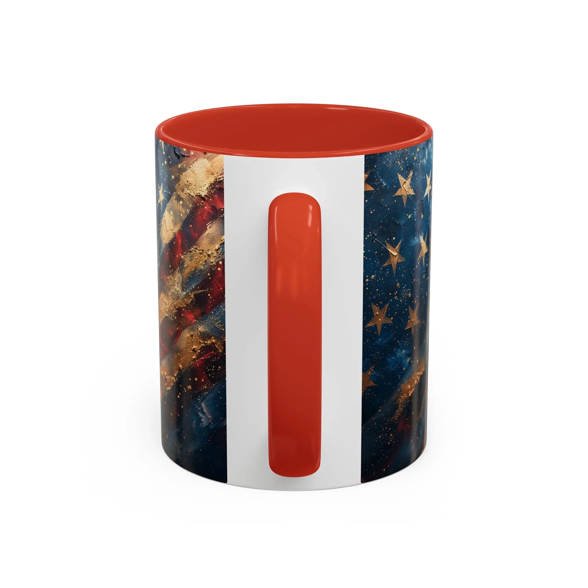 Distressed American Flag Accent Coffee Mug | 11oz 15oz - 250 USA Celebration