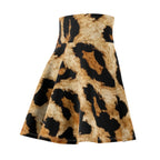 Coastal Leopard Print Skater Skirt — Women’s High-Waisted Flared Mini