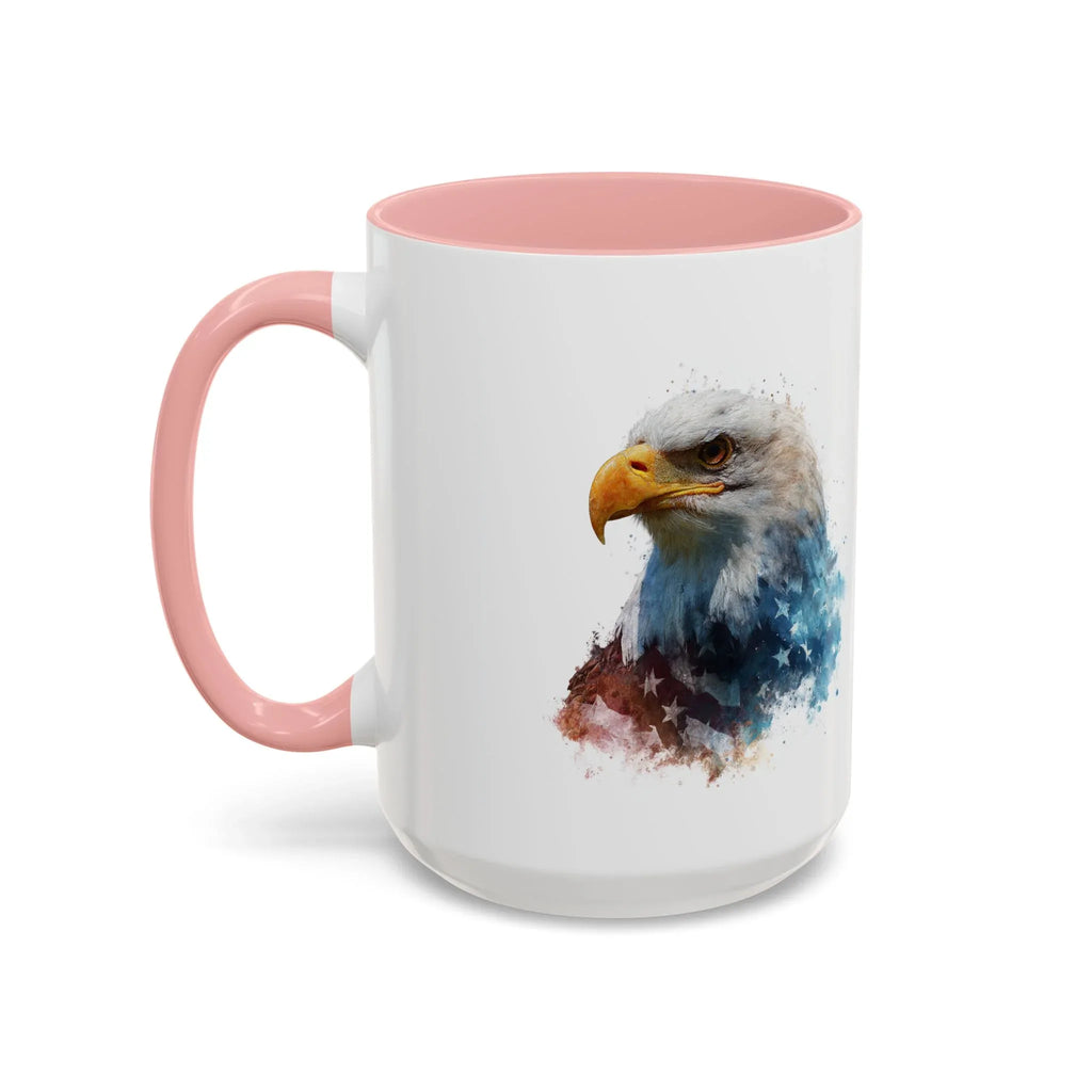 American Bald Eagle watercolor, Coffee Mug | Patriotic flag design - 250 USA Celebration