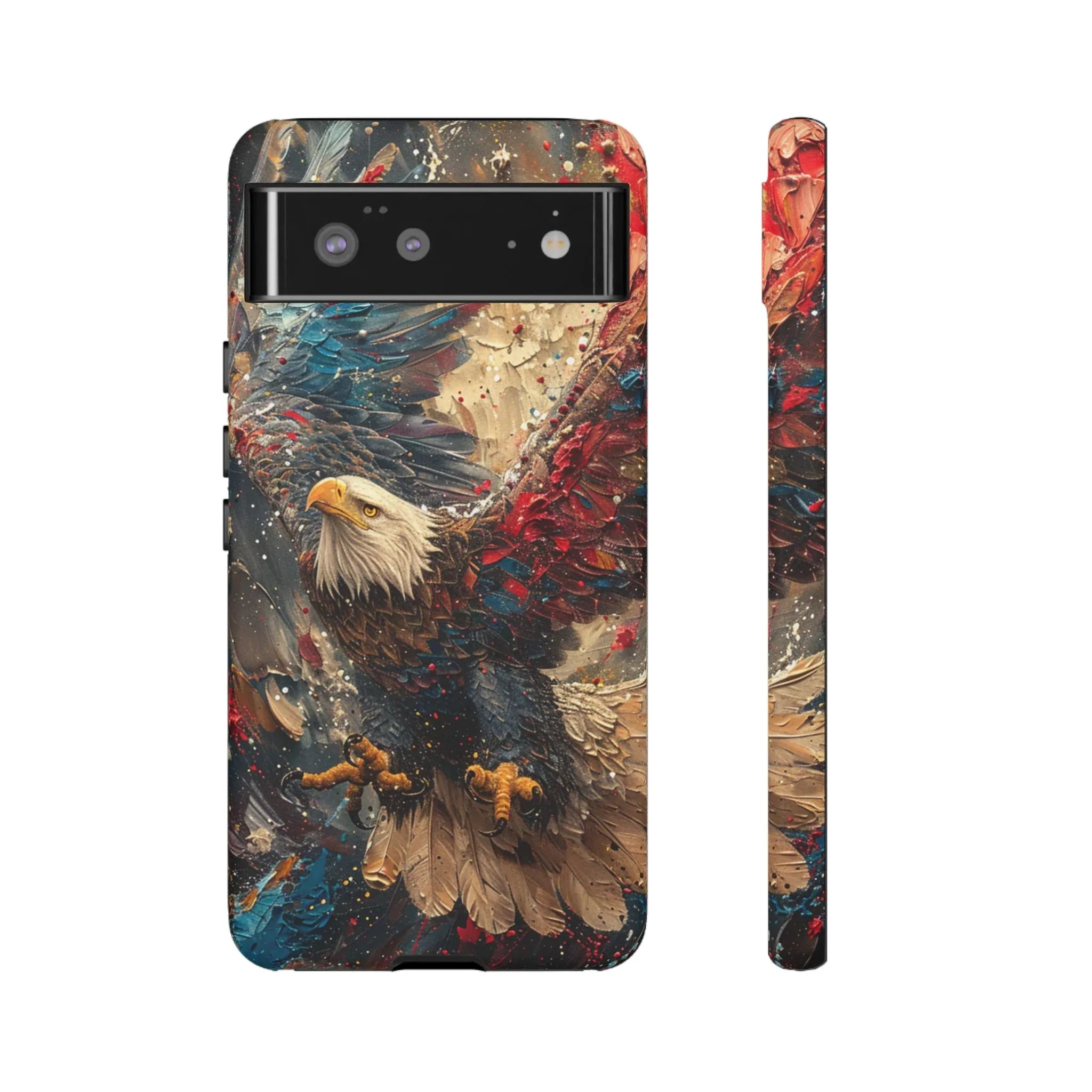 Patriotic Bald Eagle Tough Case | iPhone Phone Case, Red Blue Feather Art - 250 USA Celebration