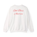 God Bless America Eagle Artwork crewneck sweatshirt | Patriotic eagle collage - 250 USA Celebration
