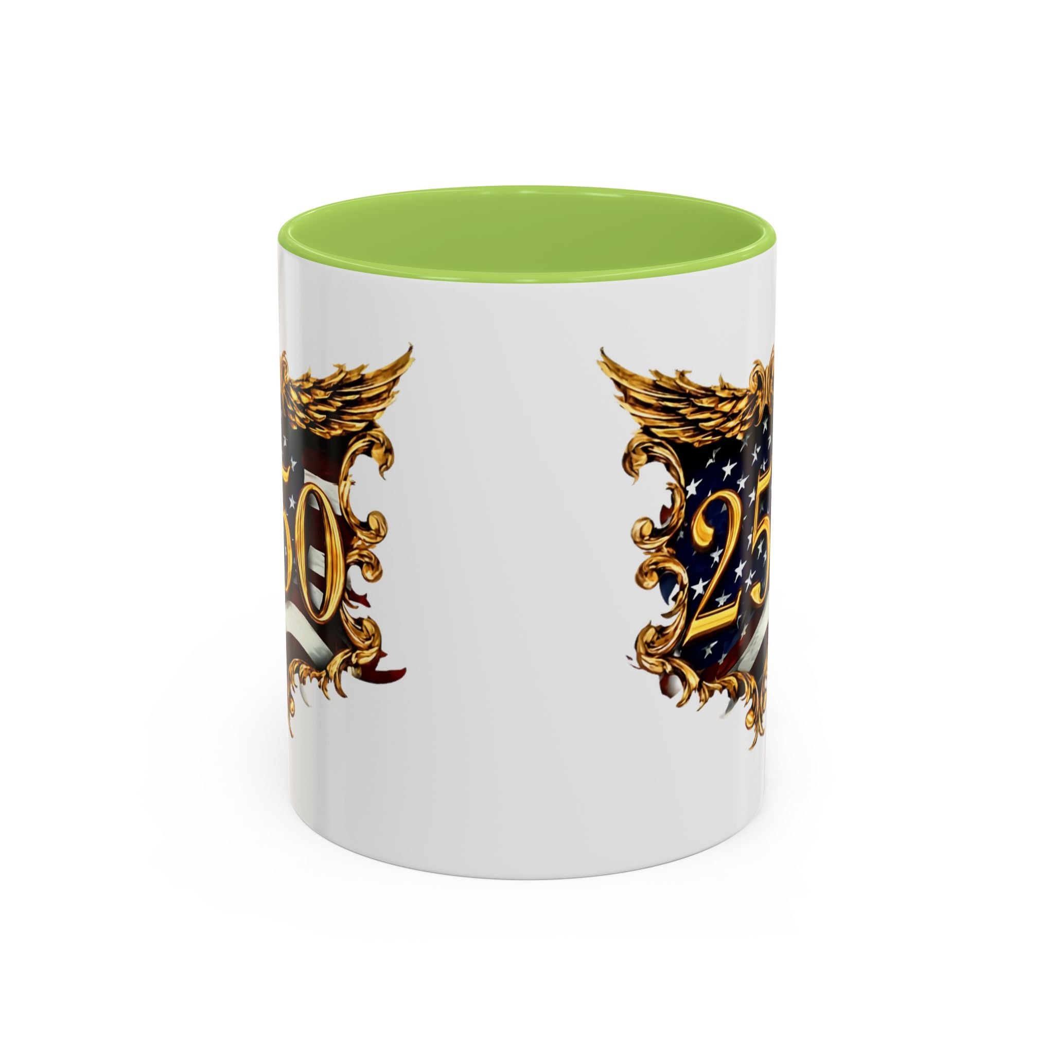 25th Anniversary American Flag Crest Accent Coffee Mug (11/15oz)