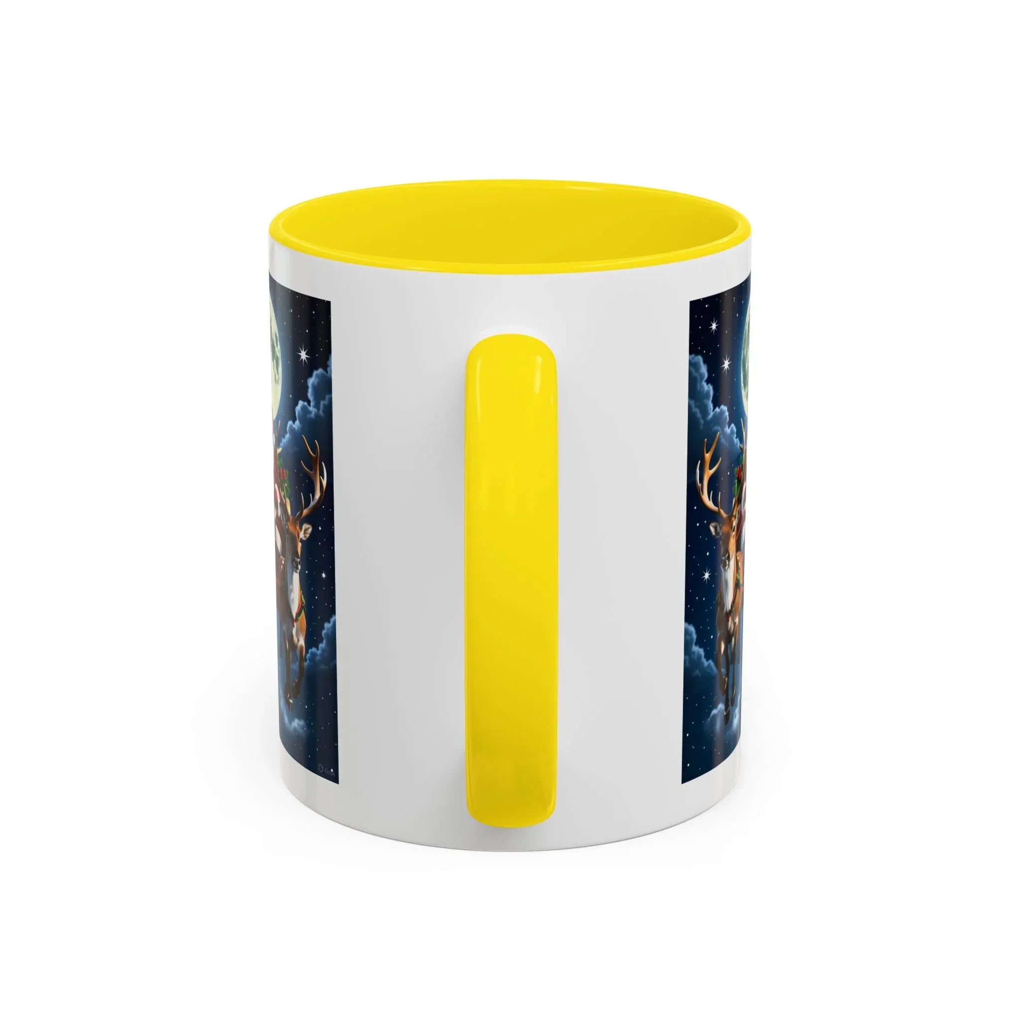 Santa Sleigh with Reindeer Coffee Mug | Christmas Moon Accent Mug - 250 USA Celebration