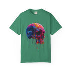 Colorful Drip Skull T-shirt | Watercolor Skull Shirt, Artistic Gothic Tee - 250 USA Celebration
