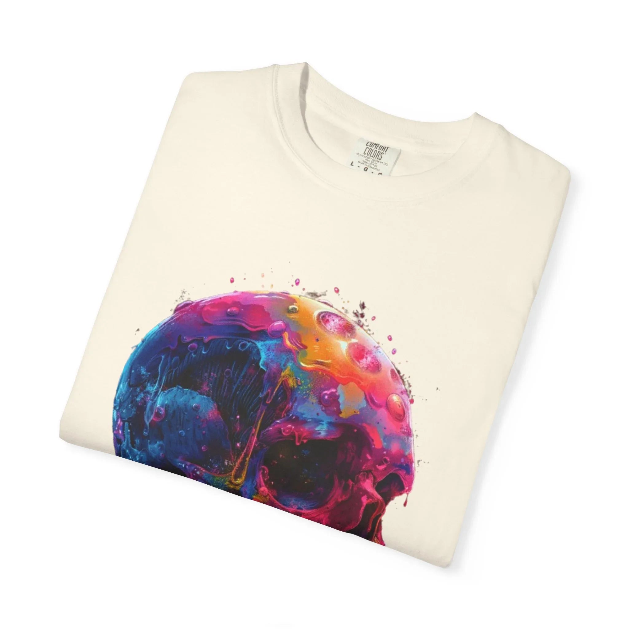 Colorful Drip Skull T-shirt | Watercolor Skull Shirt, Artistic Gothic Tee - 250 USA Celebration