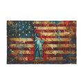 Double-Sided American Flag with Statue of Liberty