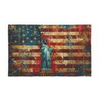 Double-Sided American Flag with Statue of Liberty
