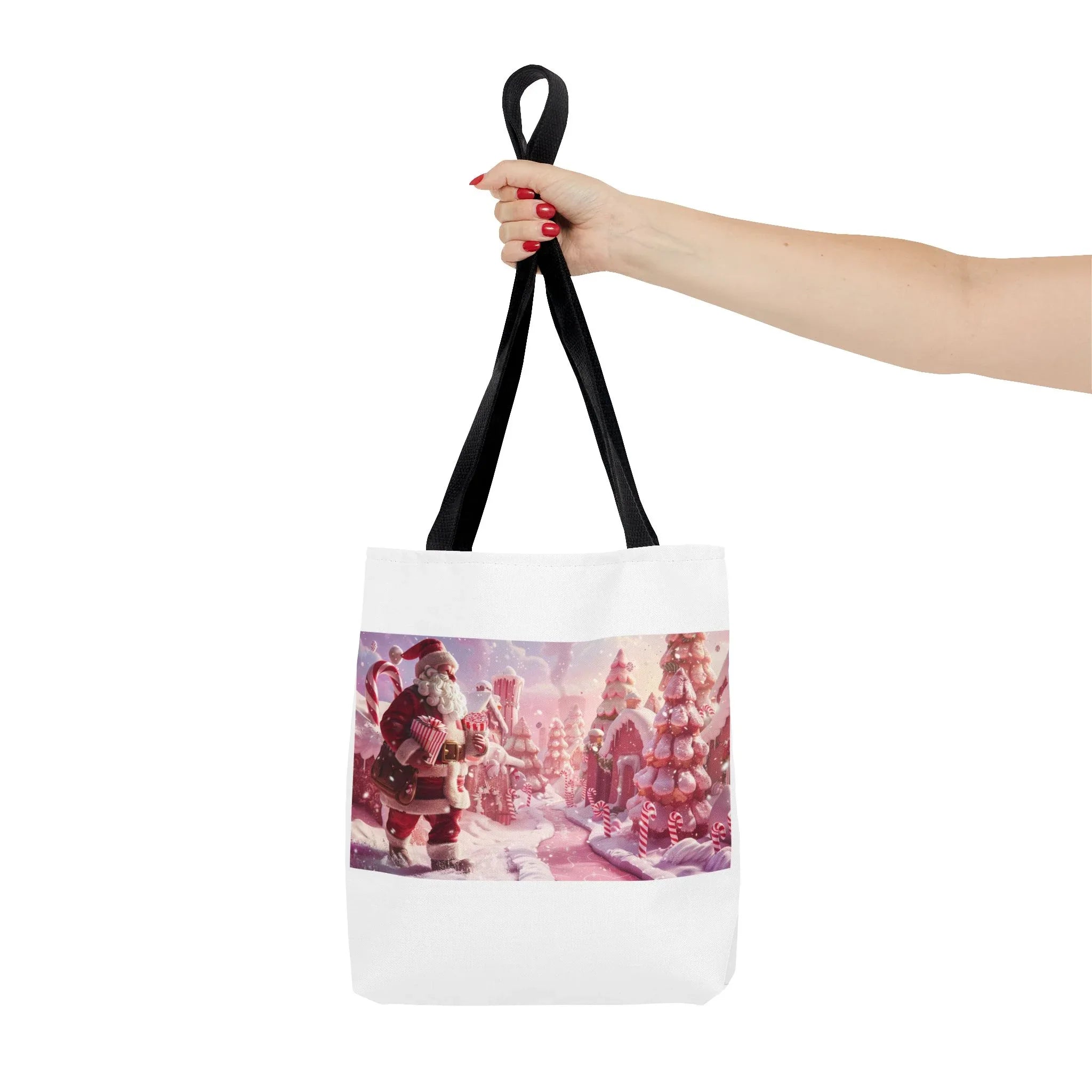 Santa Claus Holiday Tote Bag, AOP Printing, Christmas Gift Bag, Festive Shopping Tote, Fun Winter Accessories, Unique Holiday Item - 250 USA Celebration