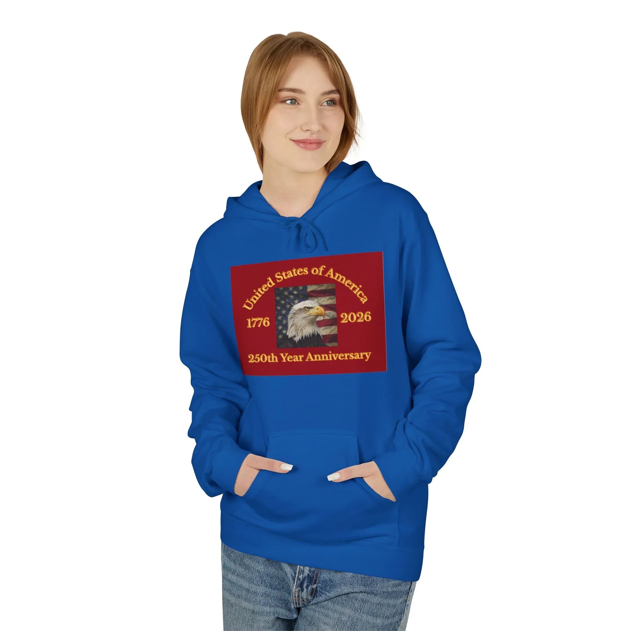 Bald Eagle Patriotic 250th Anniversary Hoodie 1776 2026 United States 250th Anniversary USA Patriotic Freedom Shirt Responsibly Made America - 250 USA Celebration