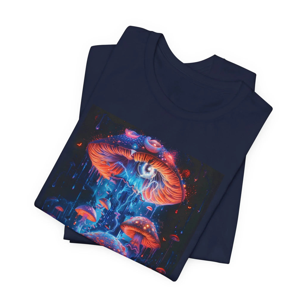 Glowing Third Eye Psychedelic Mushrooms T-Shirt | Neon Lava Lamp Blacklight - 250 USA Celebration