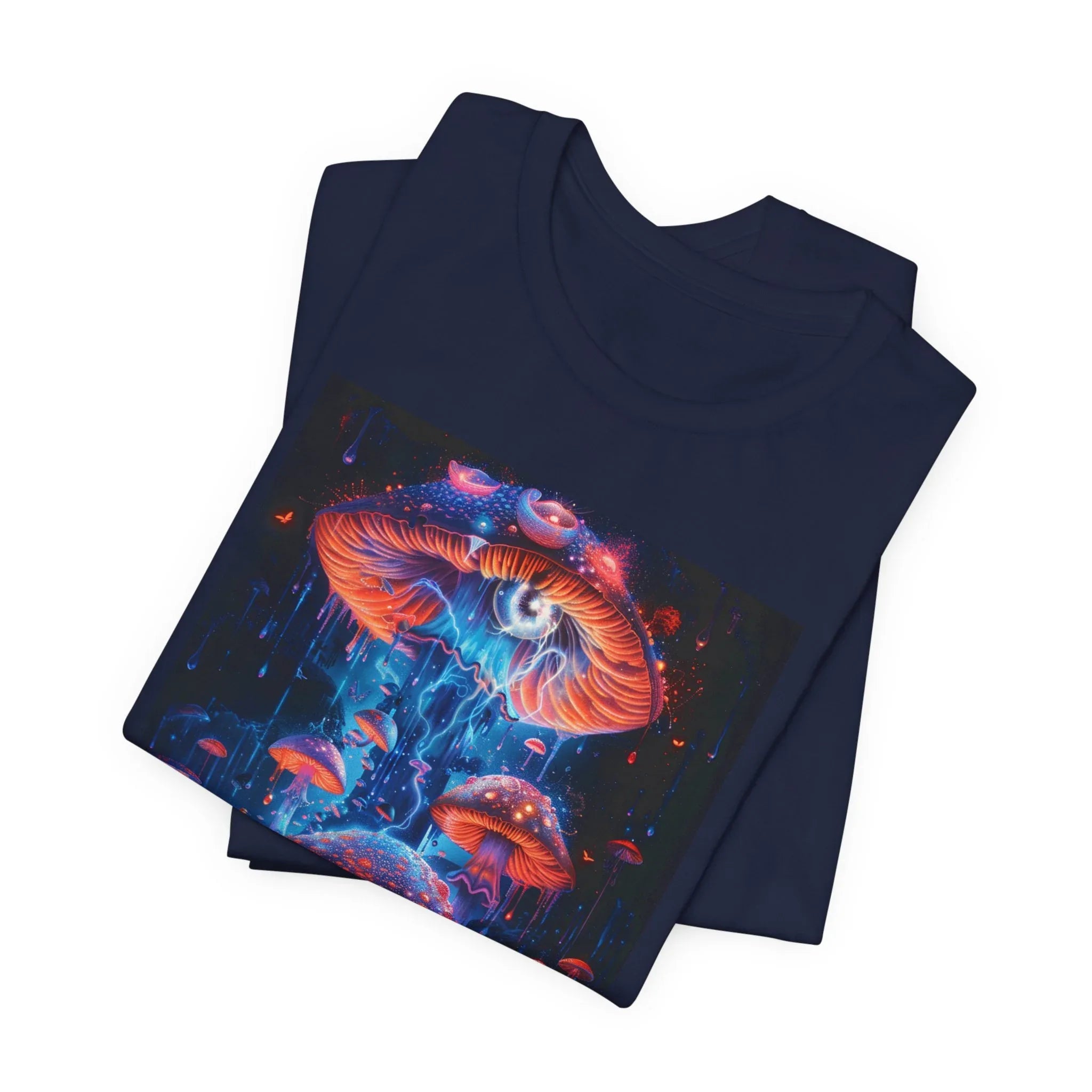 Glowing Third Eye Psychedelic Mushrooms T-Shirt | Neon Lava Lamp Blacklight - 250 USA Celebration