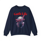 Goth Life Axolotl Sweatshirt | Cute Goth Axolotl Illustration - 250 USA Celebration