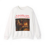 Christmas Santa Claus Crewneck Sweatshirt, Holiday Fireplace Design, Festive Xmas Sweatshirt, Colorful Winter Jumper, Unique Christmas Gift - 250 USA Celebration