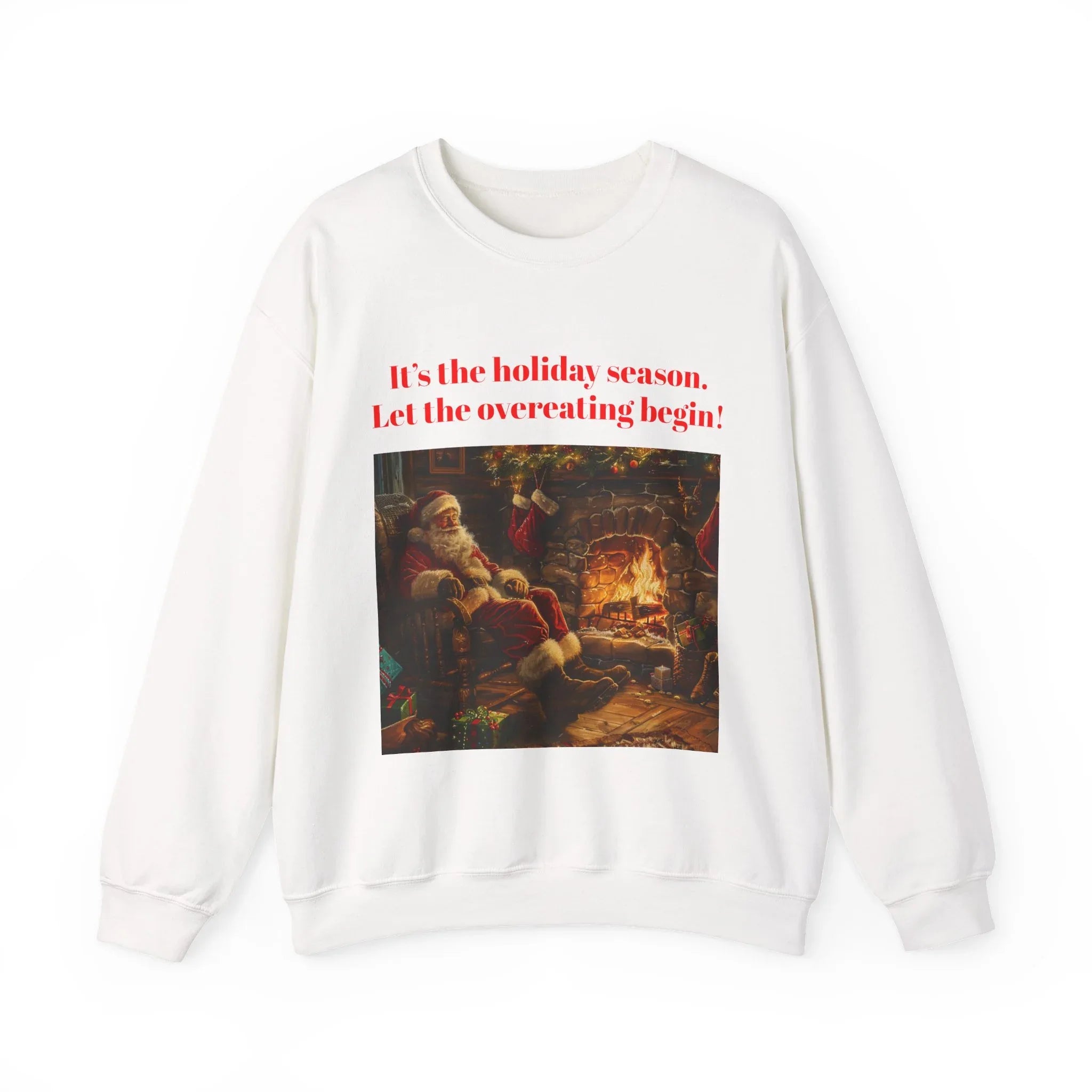 Christmas Santa Claus Crewneck Sweatshirt, Holiday Fireplace Design, Festive Xmas Sweatshirt, Colorful Winter Jumper, Unique Christmas Gift - 250 USA Celebration