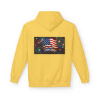 USA 250 Patriotic Hoodie with American Flag & Fireworks