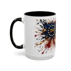 Patriotic 250th Anniversary Coffee Mug – American Flag Splash Accent (11/15oz)