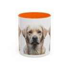 Soulful Labrador Portrait Accent Coffee Mug, Cute Dog Face Ceramic Mug - 250 USA Celebration