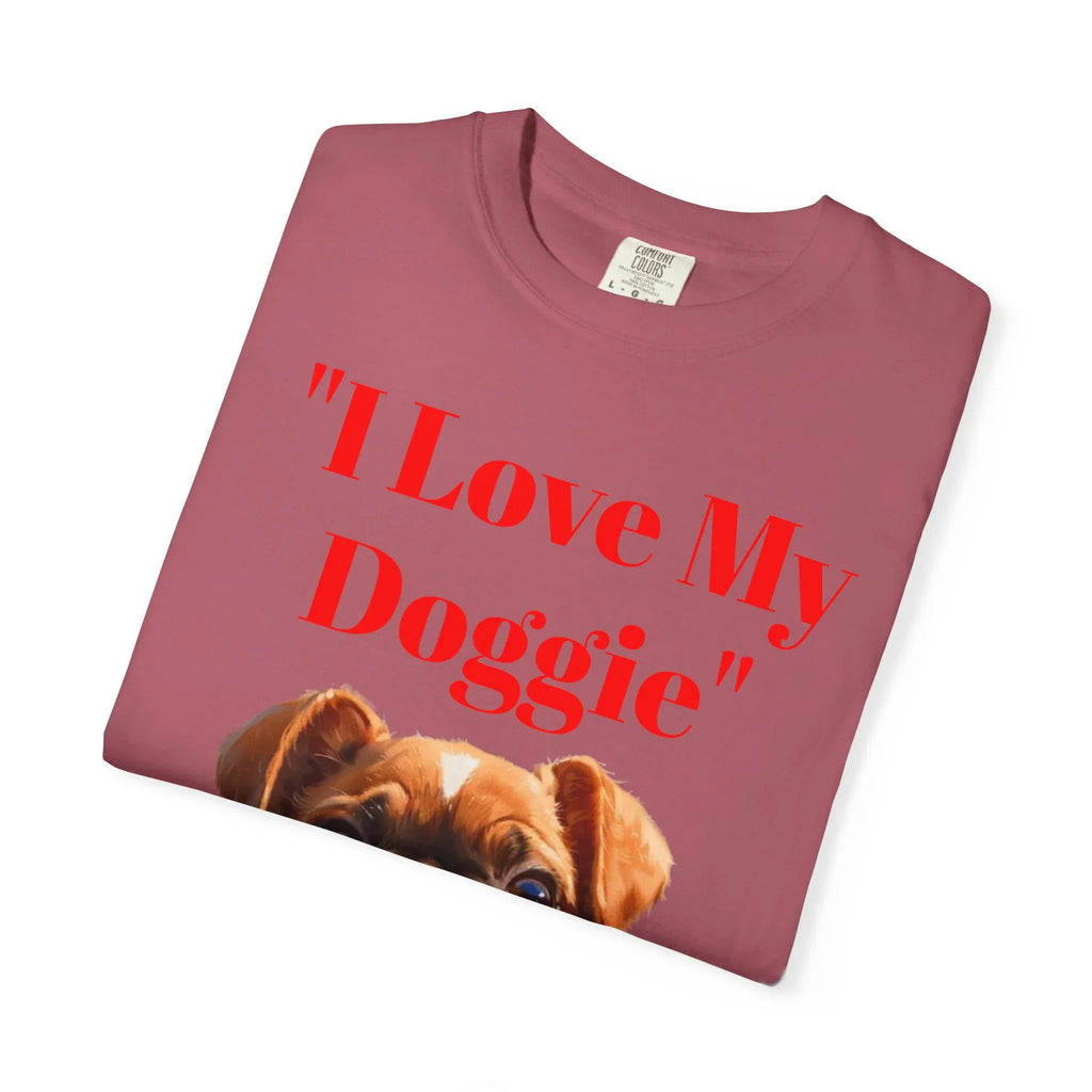 Cute French Bulldog Puppy Holding Red Heart T-shirt | Dog Lover Cartoon - 250 USA Celebration