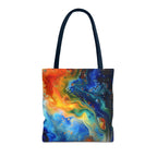 Abstract Fluid Art Tote Bag | Colorful Swirl Beach Bag - 250 USA Celebration