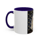 Colorful Mugs (11oz, 15oz) American eagle with American flag, fireworks all around the eagle, patriotic themed - 250 USA Celebration
