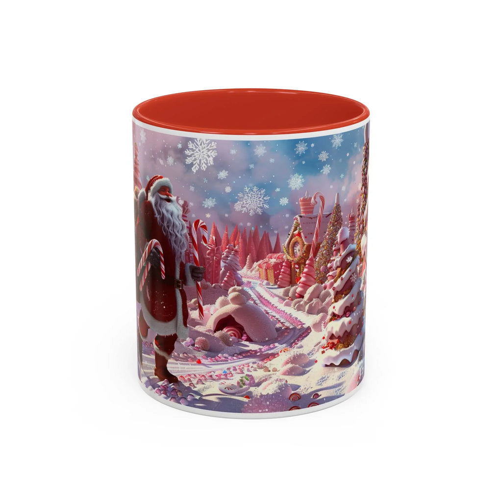 Coffee Mug, Festive Santa in Candy Wonderland, 11oz, 15oz, Tim Burton Style, Whimsical Holiday Cup, Christmas Gift, Hot Cocoa Mug - 250 USA Celebration