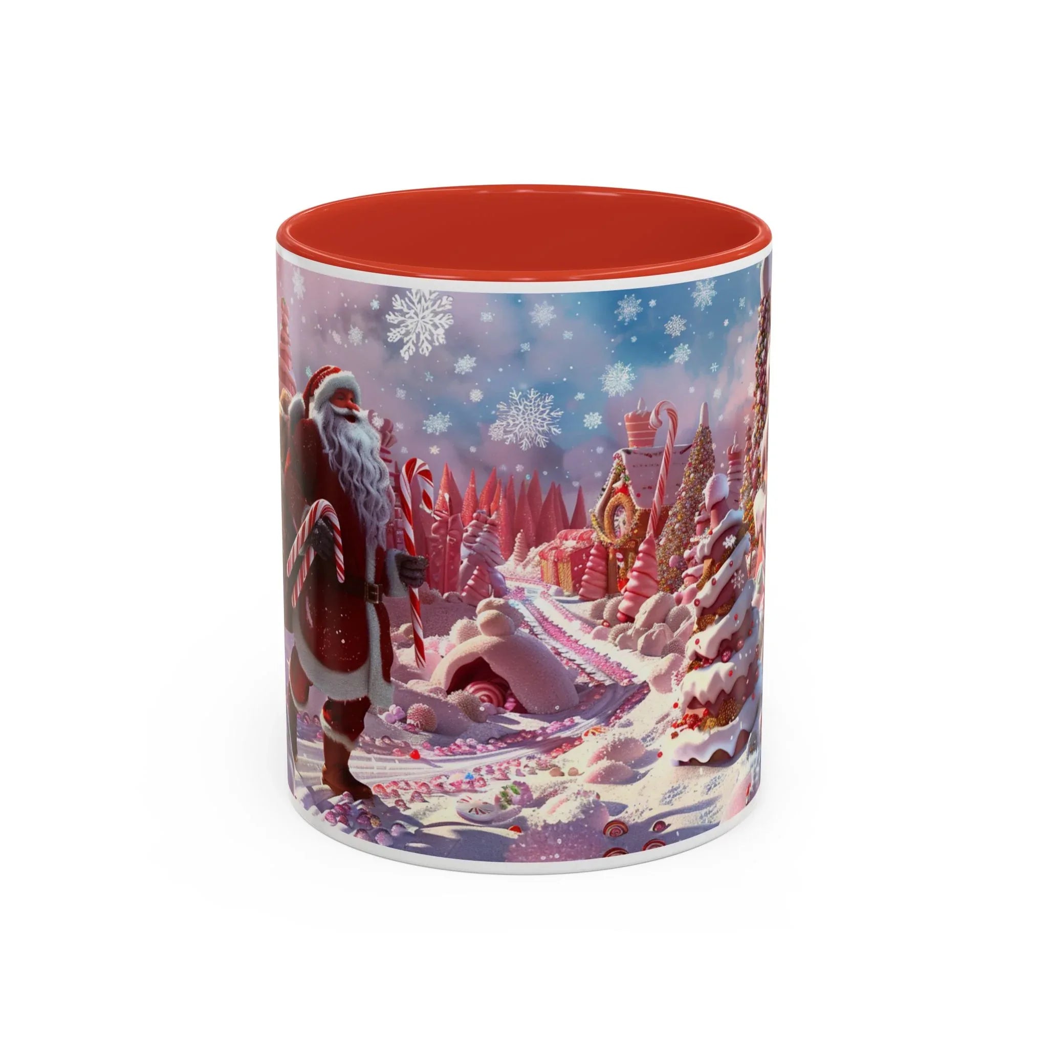 Coffee Mug, Festive Santa in Candy Wonderland, 11oz, 15oz, Tim Burton Style, Whimsical Holiday Cup, Christmas Gift, Hot Cocoa Mug - 250 USA Celebration