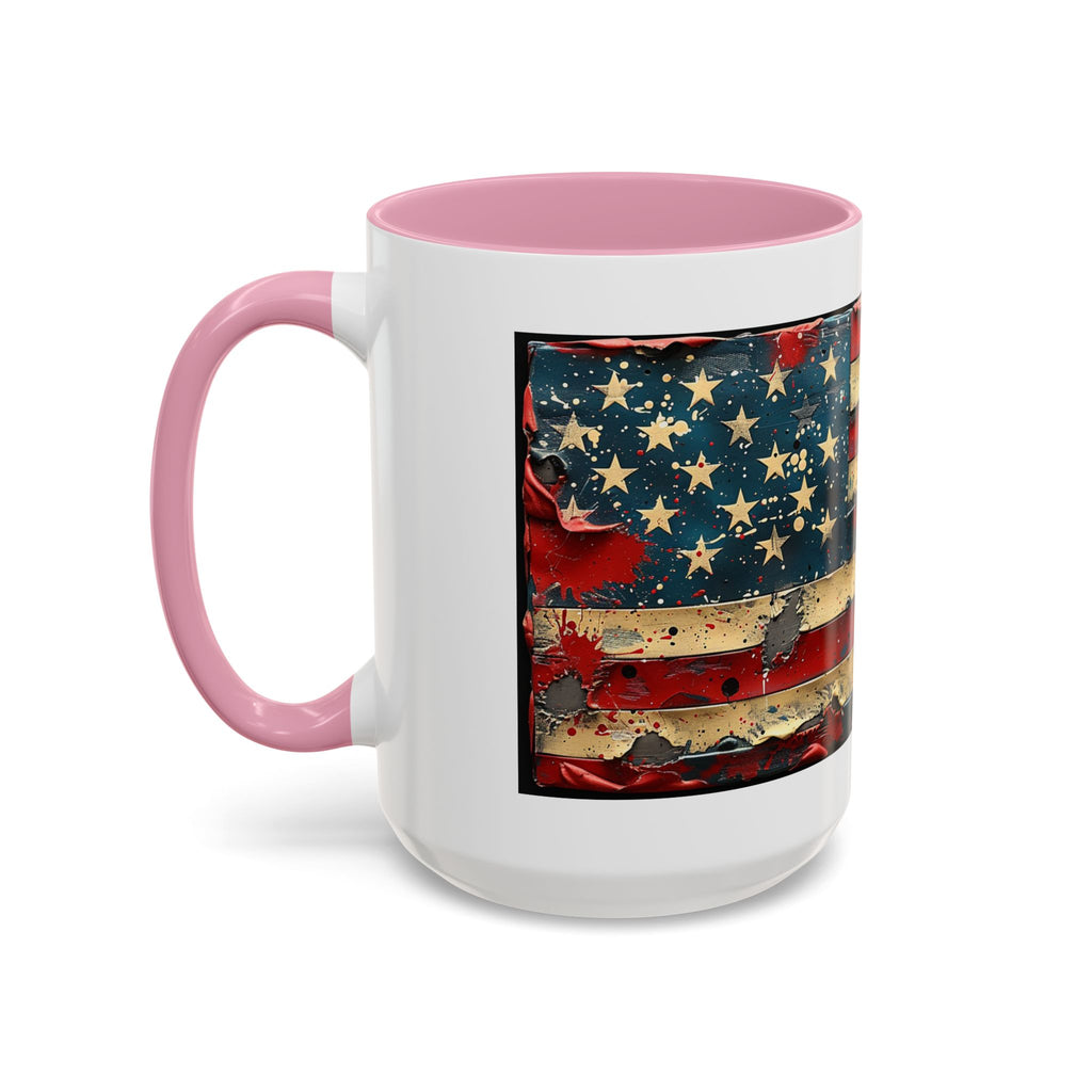 Colorful Mugs (11oz, 15oz), American Flag, Patriotic Flag coffee cup
