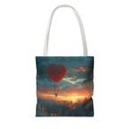 Romantic Heart Tote Bag, Date Nights, Valentine's Day, Travel, Valentine's Day Women's Merchandise, Cute Love Apparel, Valentine's Gifts, - 250 USA Celebration