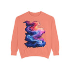 Hyper Bloom Fracture: Psychedelic tee with shattering florals in electric turquoise & magenta flares. Unisex trippy festival flair! - 250 USA Celebration