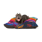 Abstract Rainbow Pet Bed — Colorful Swirl Dog & Cat Cushion
